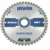 Irwin Lame De Scie Circulaire Construction Bois/PVC
